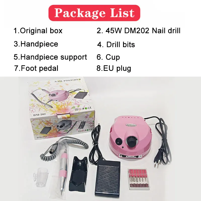 

Electric Nail Drill Manicure Nail Tips Set 35000 RPM Nail Drill Machine& Accessory With Milling Cutter Electric Nail File