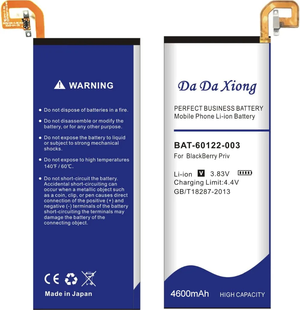 2019 DaDaXiong оригинальный аккумулятор BAT-60122-003 4600 мАч для BlackBerry Priv с номером