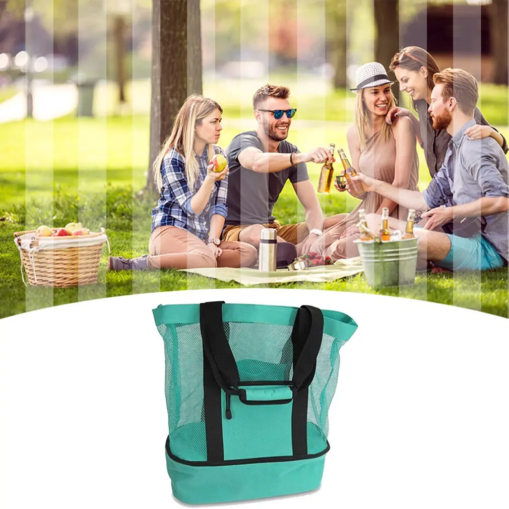 

Outdoor Travel Picnic Bag Beach Insulation And Fresh Keeping Bag Mesh Beach Bag Creative Multifunctional Ice Pack Meal Bag