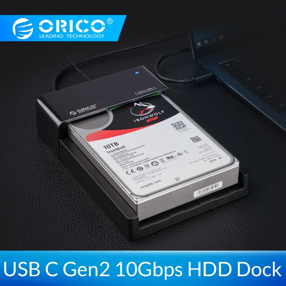 Чехол ORICO 2,5 3,5 дюйма для жесткого диска SATA-USB 3,1 Gen2 type C SSD адаптер высокоскоростной HDD коробка жесткий диск Внешний корпус Чехол