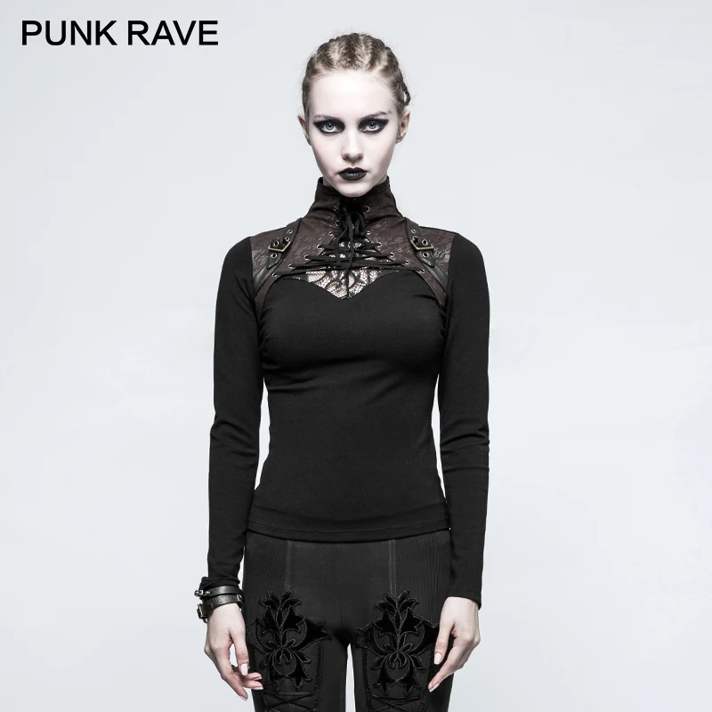 Панк рейв стимпанк анти-ремешки искусственная кожа сшивание бандаж стоячий