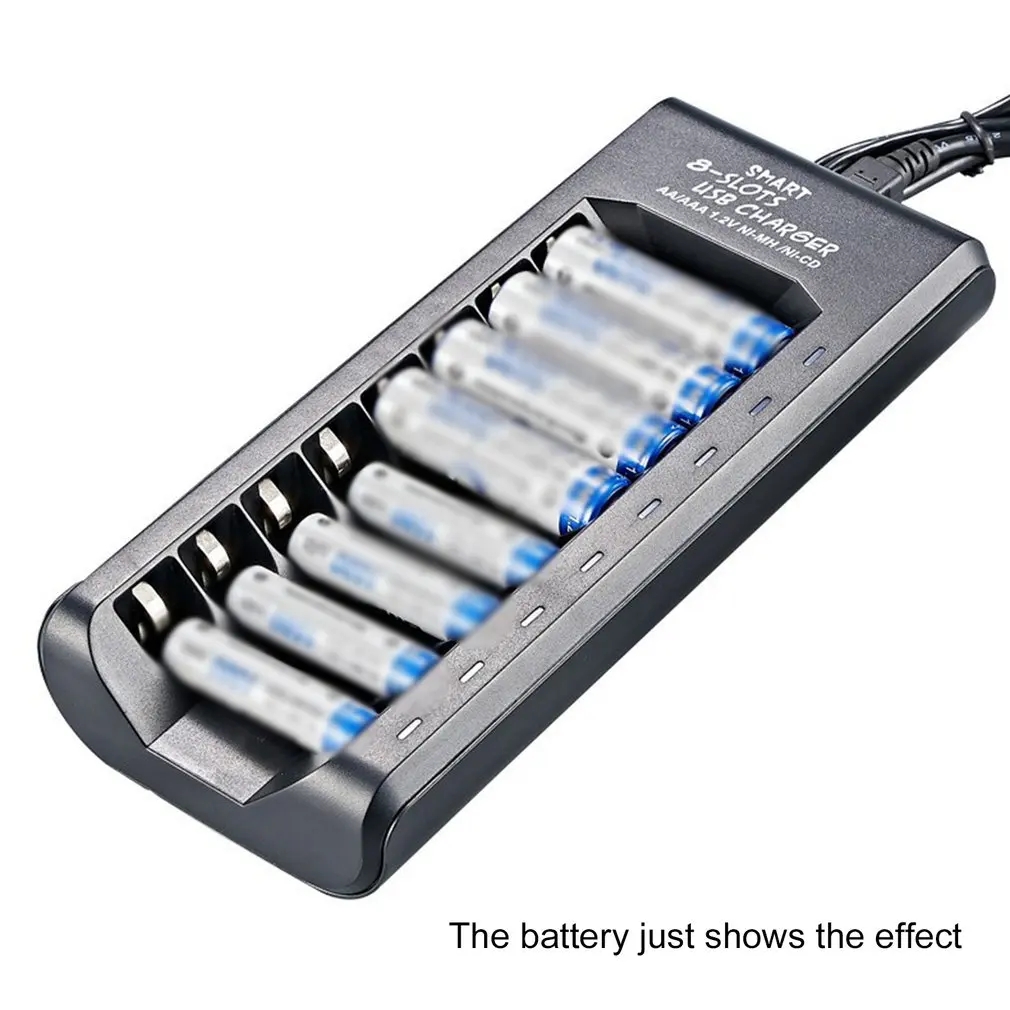 

8 Slot Smart Battery Charger LED Display for AA/AAA NiMH Rechargeable Batteries