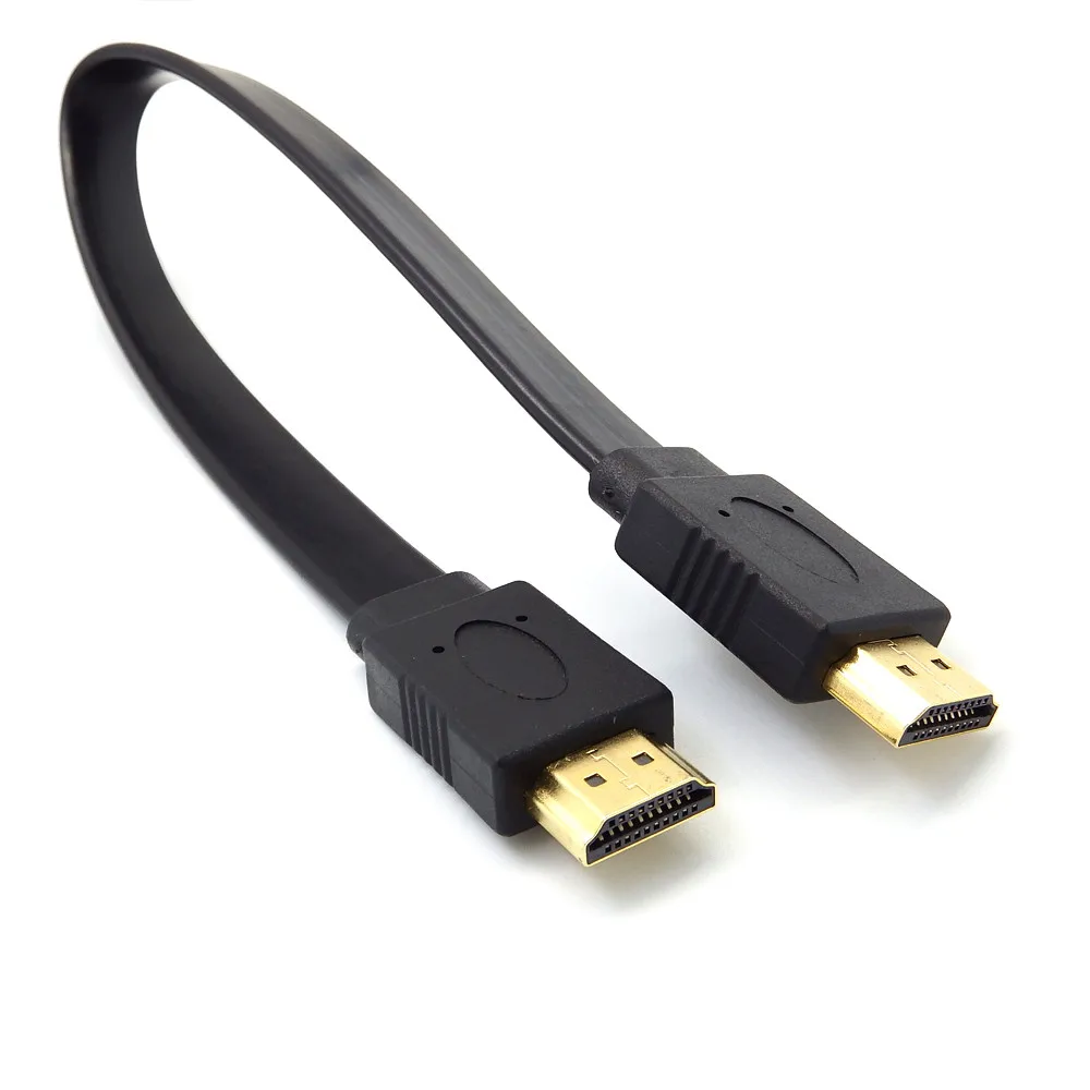 Full HD короткий HDMI кабель 1080 версия тонкий плоский Позолоченный штекер 0 3 p 3D 5 м 1