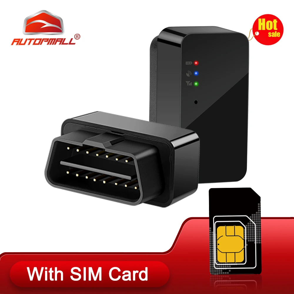 GPS-трекер MV22 OBD с SIM-картой, устройство для отслеживания GPS в реальном времени, GSM, подключи и работай, бесплатное веб-приложение OBD2