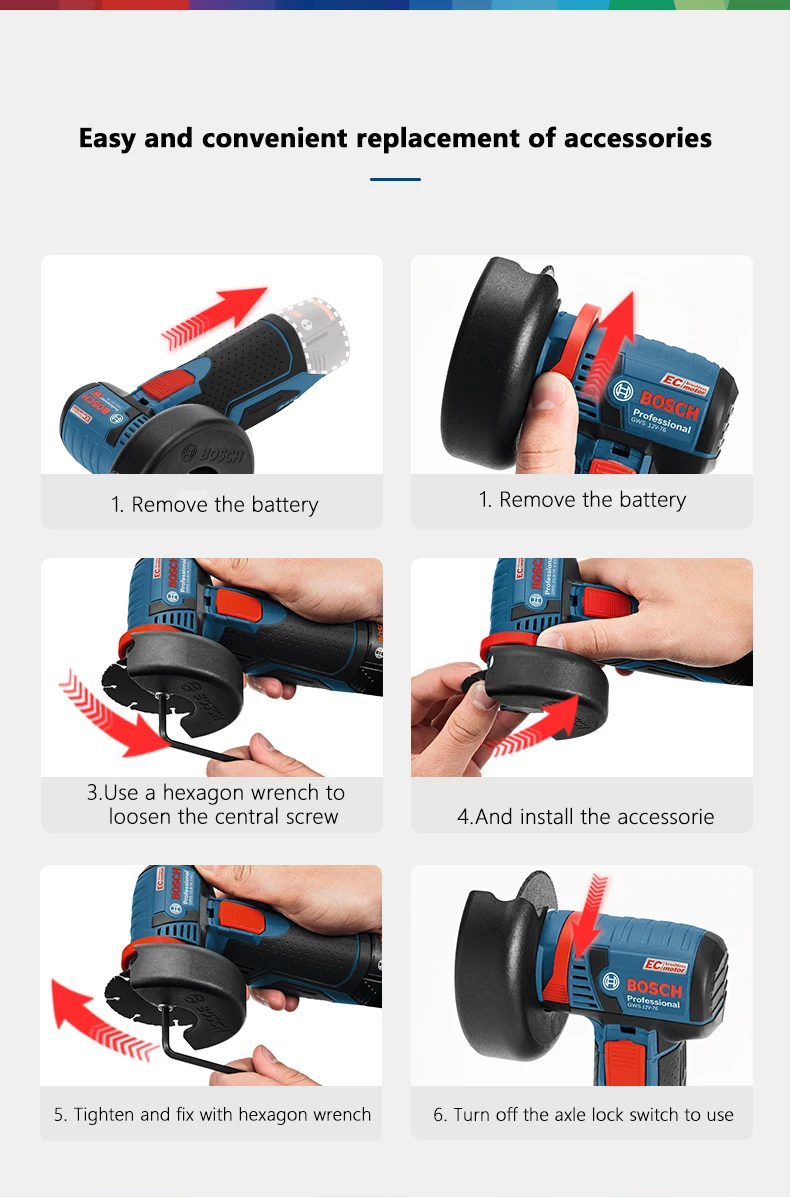 Профессиональный угловой шлифовальный станок Bosch перезаряжаемая литиевая
