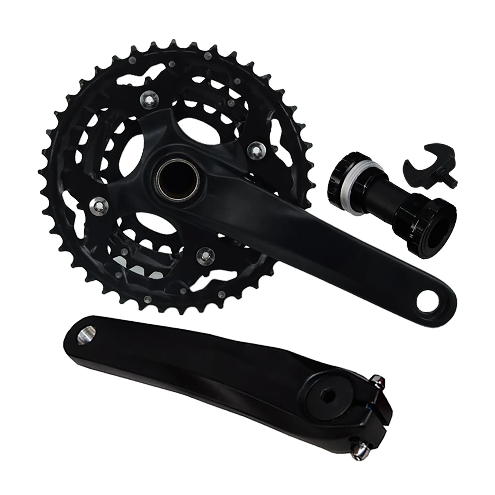 Lightweight 24T 32T 42T Repair Aluminium Alloy 30 Speed Durable Cycling Bottom Bracket Hollowed Mountain Bike Bicycle Crankset | Спорт и