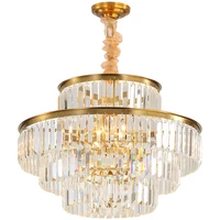 modern lustre crystal pendant lights living room decoration golden crystal ceiling chandeliers hanging lamp dining room lighting