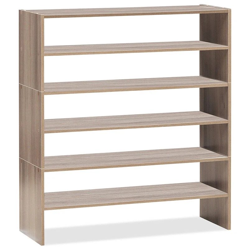 

3 Pcs 31-Inch Stackable Shoe Rack DIY Ample Storage Space Durable Heavy Duty Wooden Frame Multifunction Storage Rack