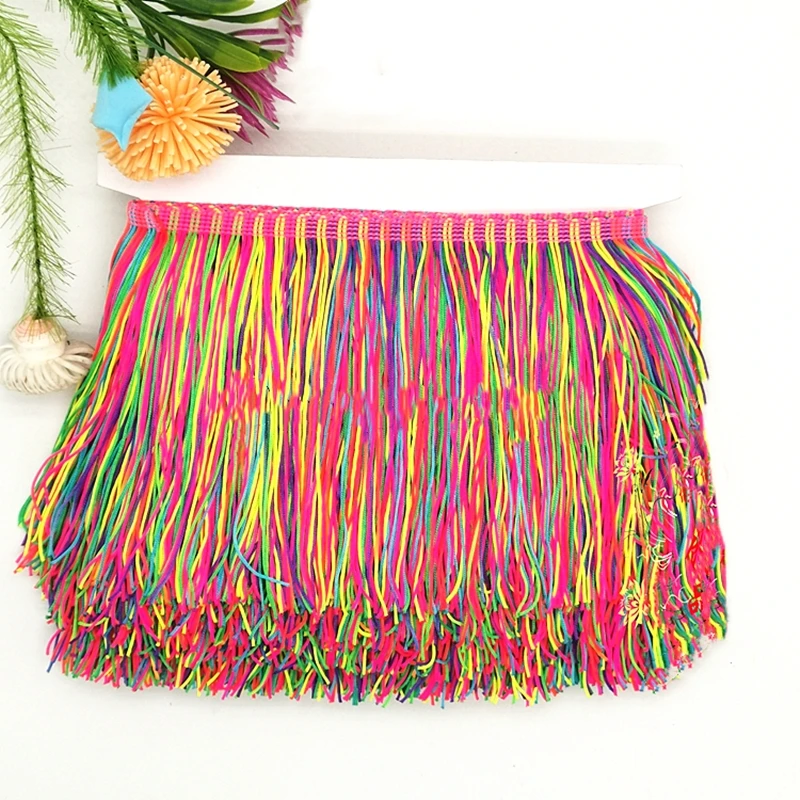 1 Yard Latin Fringe Tassel Assorted Colored Nylon Latin Dress Trimming Dance Dress Macrame Lace Fluro Color Single Line
