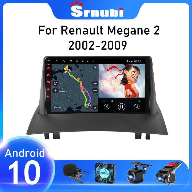 

Srnubi Android 10 Car Radio For Renault Megane 2 2002 - 2009 Multimedia Video Player GPS Navigation 2 Din Carplay DVD Head unit