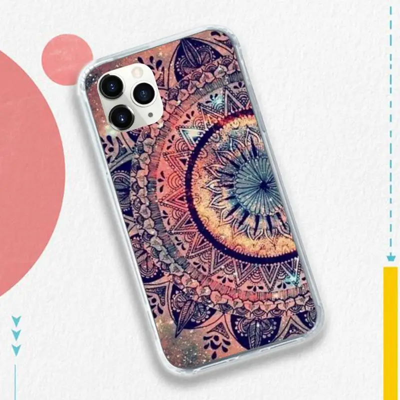 

COLORFUL MANDALA fashion pattern high quality Phone Case funda for iPhone 11 12 pro XS MAX 8 7 6 6S Plus X 5S SE 2020 XR