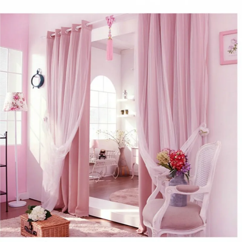 Двухслойная Фотоштора для спальни занавеска окна + Тюлевая гостиной драпировка