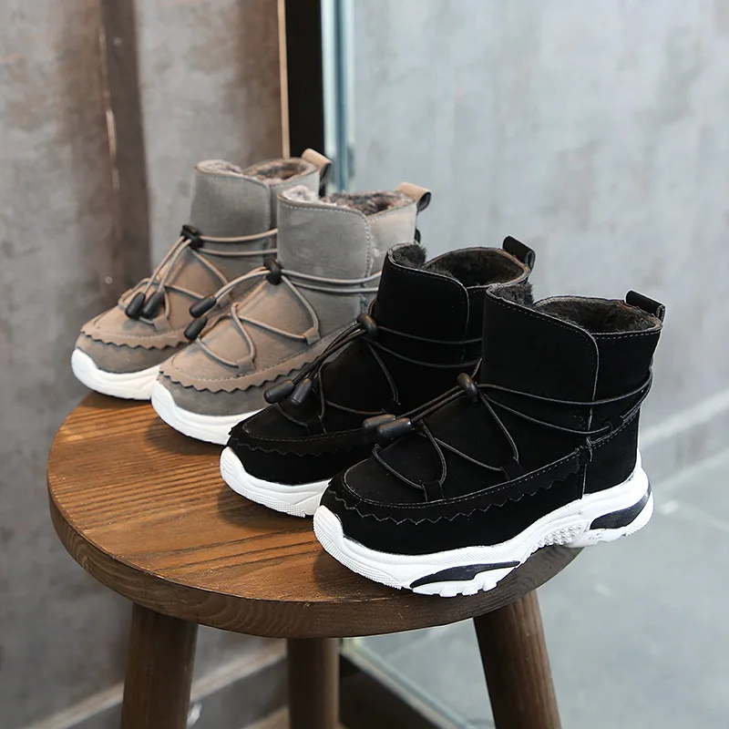 Детские ботинки для девочек теплая плюшевая зимняя обувь зимние мальчиков новые
