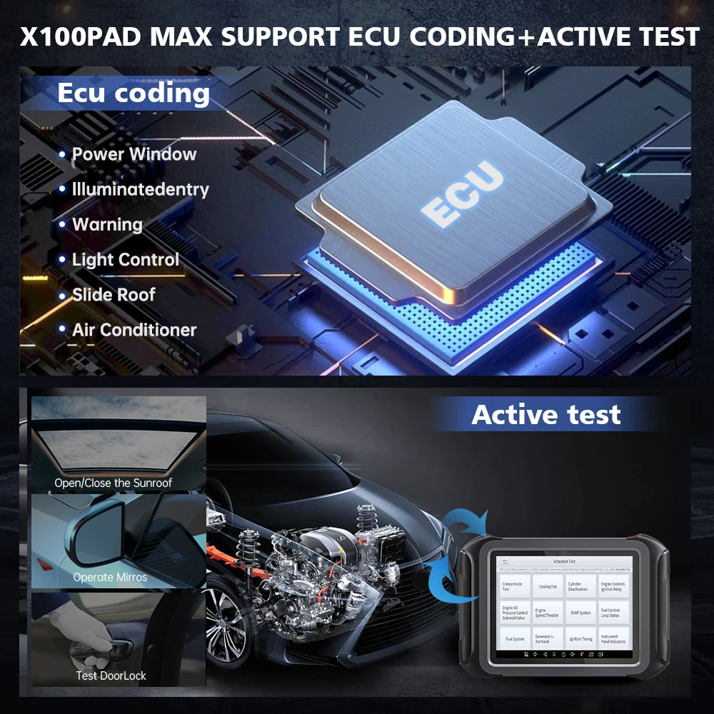 XTOOL X100 MAX OBD2 Диагностика всех систем 30 функциональных ключевых программирующих