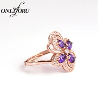 onlyforu amethyst ring for woman 3mm4mm natural amethyst silver ring solid 925 silver amethyst jewelry birthday gift for girl
