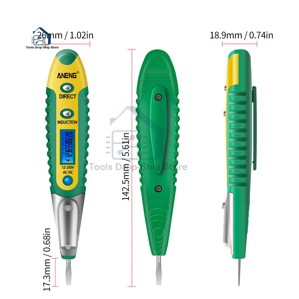 Цифровой карандаш-тестер 12-250 В переменного/постоянного тока электрический