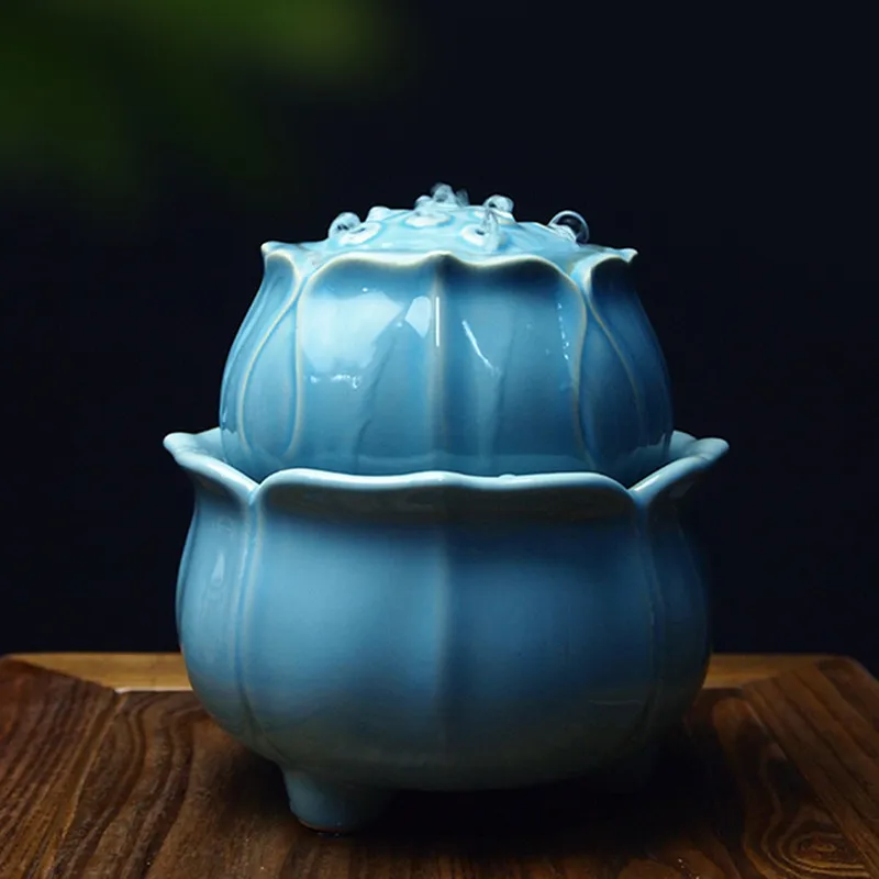 Керамический фонтан воды лотоса фэн шуй украшения офисные настольные водные