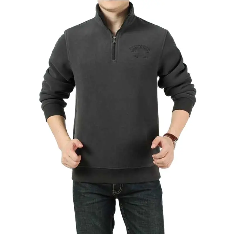 Мужские толстовки с флисовой подкладкой осенне-зимний свитшот молнией на