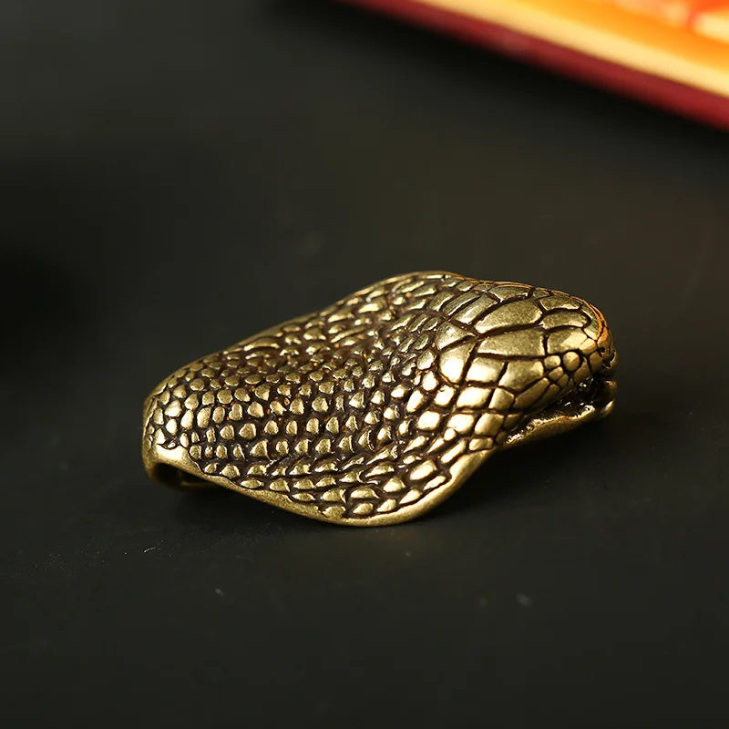 Винтажный медный брелок ручной работы в виде кобры змеи головы мужской поясной