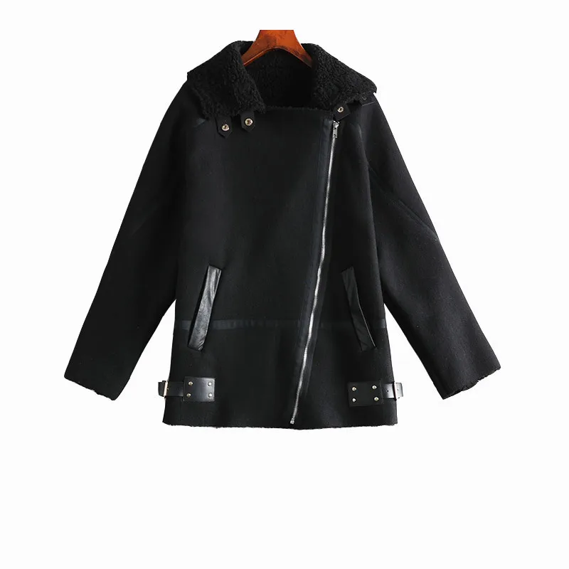 

Xl-5Xl Plus Size Women Suede Coat Coral Cotton Jacket Polar Fleece Short Warm Motorcycle Pu Zipper Overcoat Spring Winter New