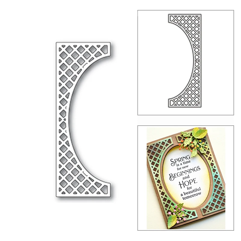 Новинка 2021 овальная решетка изогнутая рамка металлические Вырубные штампы для