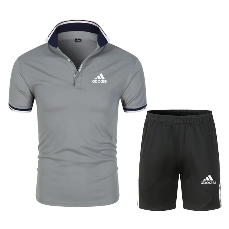 

V-neck large s-4xl sports brand polo shirt high quality men's Cotton Short Sleeve Shirt Men's jersey summer Polo suit pants
