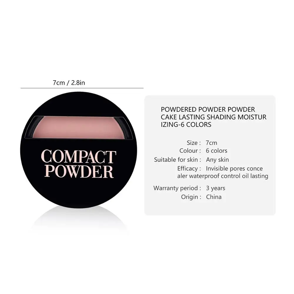 6 цветов компактный Гладкий Компактный контроль масла прессованная пудра с