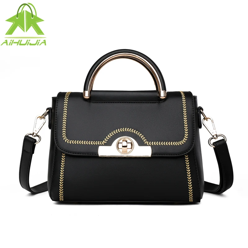 

Luxury Women Handbags Fashion Embroidered Thread Shoulder Bag High Quality Pu Leather Travel Tote Bags Designer Messenger Bag