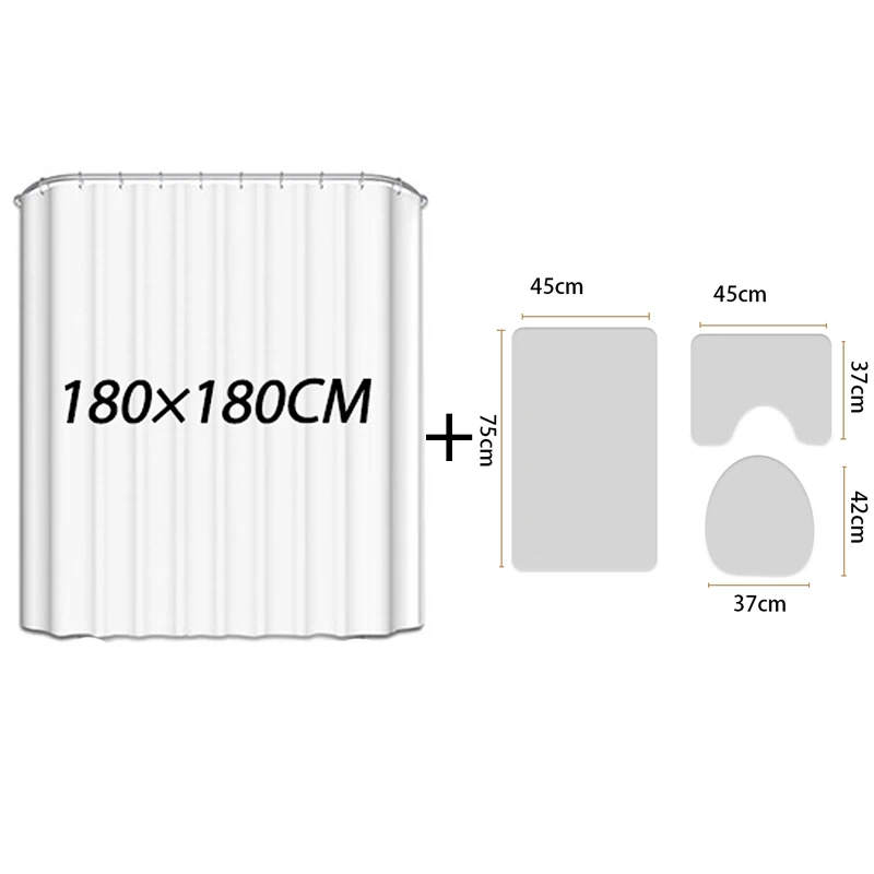 

Traditional Style Bath Mat and Shower Curtain Set Flannel Toilet Floor Carpet Bathroom Mat Set Absorbent Shower Foot Mat