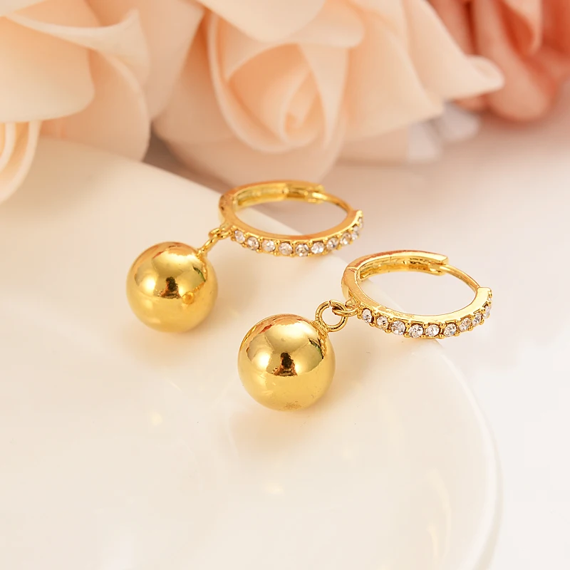 

Bangrui gold cz beads drop Earring For Girls/Ladies Birthday Gift Trendy Gold Color Engagement /Wedding Bands Promise Earring