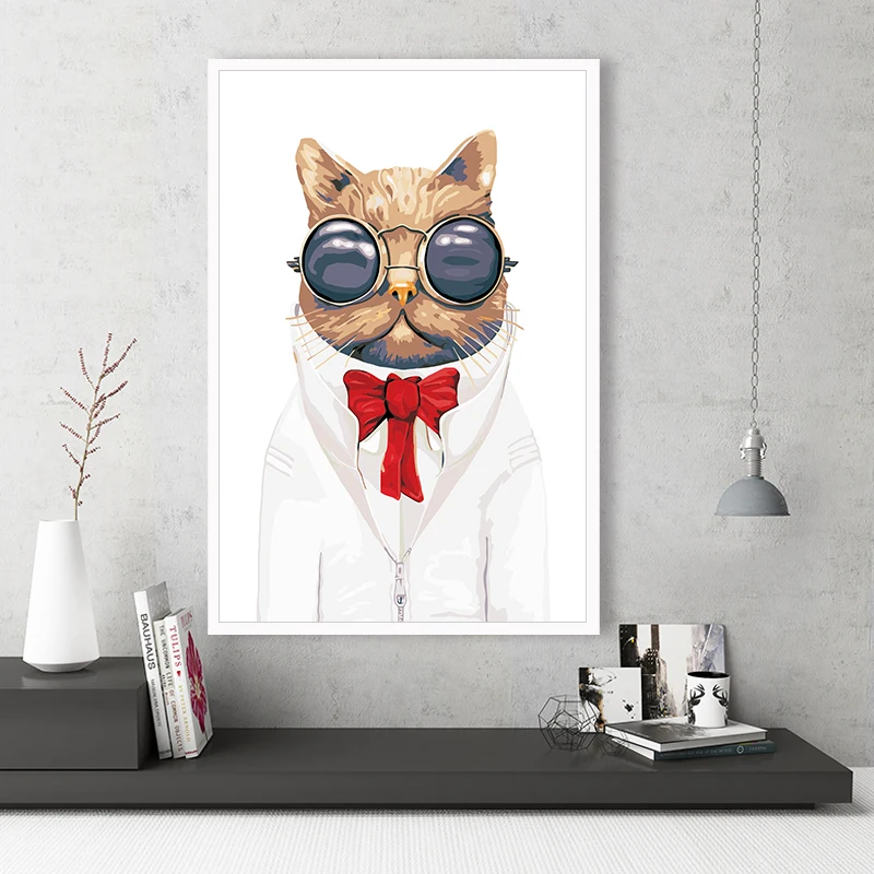 Краска собственного приготовления с помощью цифровой картины Искусство кошка