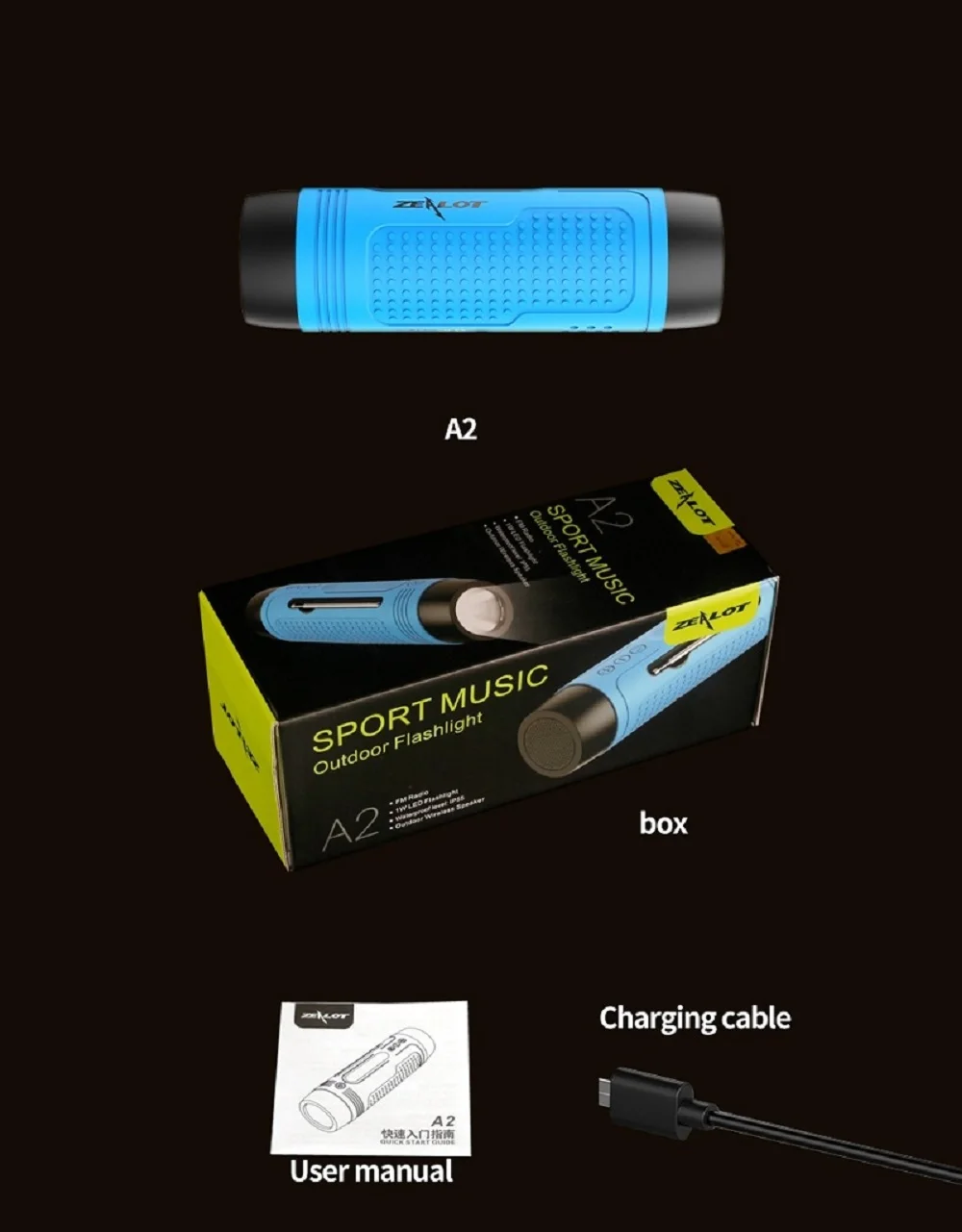 

Outdoor Bass Column Loudspeaker FM Raido SD Card Aux Micro Handsfree A2 Waterproof Bluetooth Wireless Speaker Portable