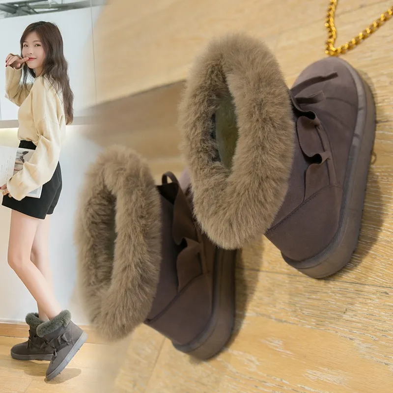 Fujin/женские зимние ботинки Прямая поставка Теплая хлопковая обувь на плоской