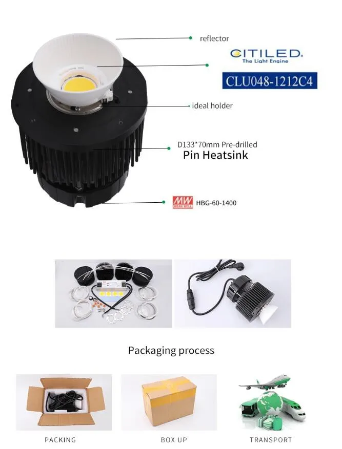 CREE CXB3590/Citizen Clu048 1212C4 COB светодиодный светать полный спектр с отражателем чашки