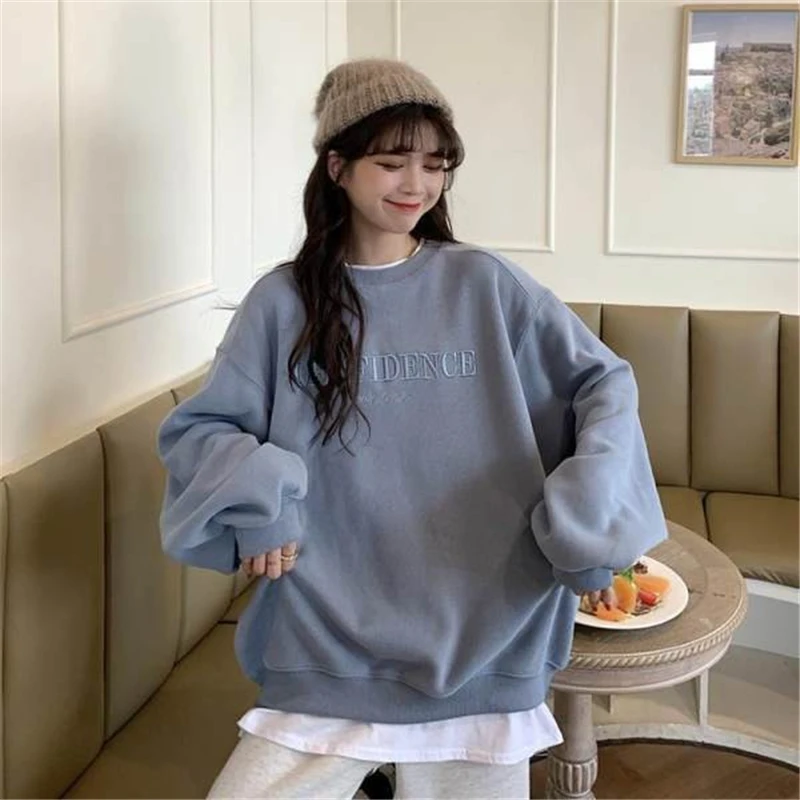 Sweatshirt Spring Autumn Crewneck Vintage Harajuku Female Sweetshirts Casual Pullover Hoodie Woman Clothing Loose Tops for Women