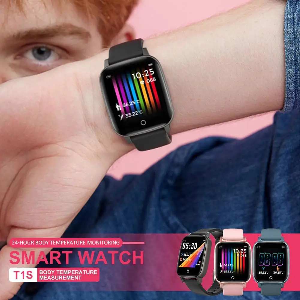 

Temperature Measurement Heart Rate Fitness Tracker Watch Bluetooth 5.0 Intelligent Bracelet with Large Screen