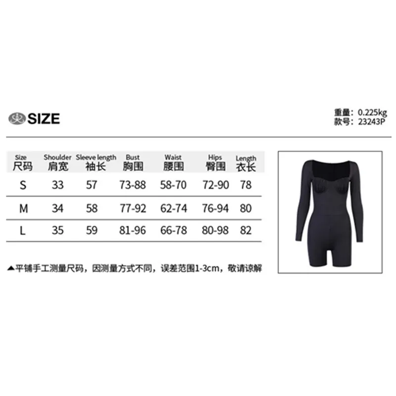

Sexy Women Long Sleeve Black Jumpsuit Fashion All-match Pleated Sports Stretchy Bodysuit Autumn White Rompers