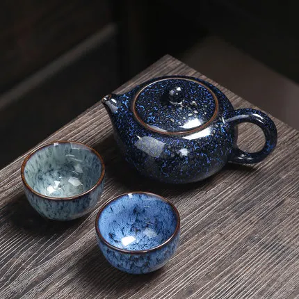 Заварочный чайник для дома керамический из глазури Тяньму чайная церемония