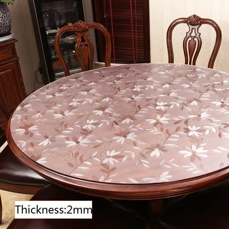 Прозрачная Круглая скатерть Tafel Kleed круглые скатерти из ПВХ для стола | Дом и сад
