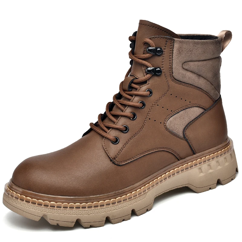 Ботинки мужские из натуральной кожи водонепроницаемая Рабочая и безопасная
