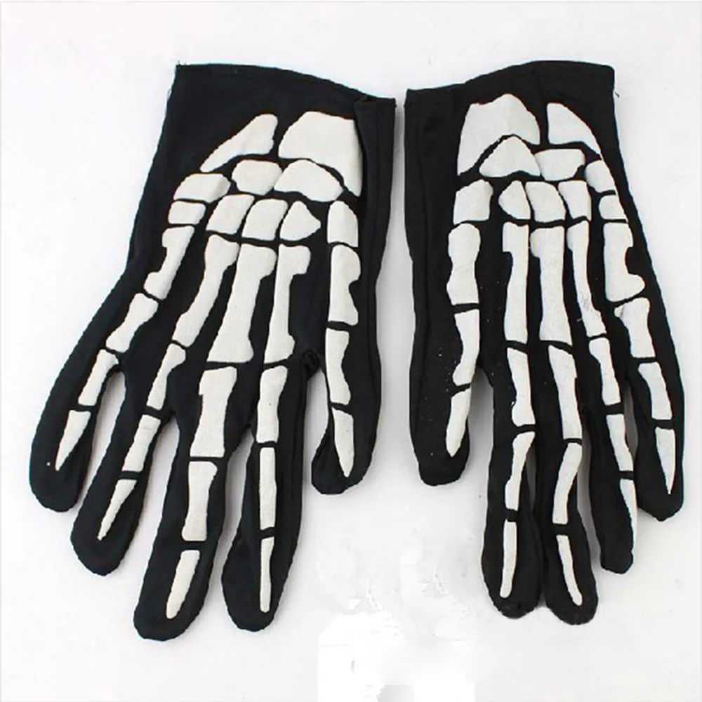 

Светящиеся перчатки для Хэллоуина, зимние теплые Нескользящие ужасные перчатки для рук, черепа, гримаса, варежки, теплые перчатки унисекс