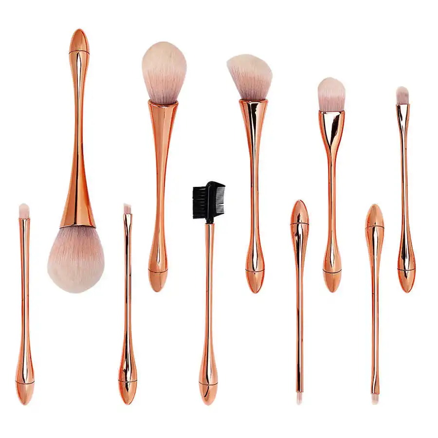 

10Pcs Multifunctional Makeup Brushes Nylon Eye Shadow Foundation Blush Lip Brushes Small Waist Beauty Cosmetics Tools