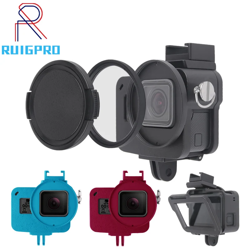 Алюминиевый Чехол hero 5, 6, 7, защитный корпус из сплава, чехол, металлическая рамка, УФ-фильтр для GoPro Go Pro hero, аксессуары для камеры
