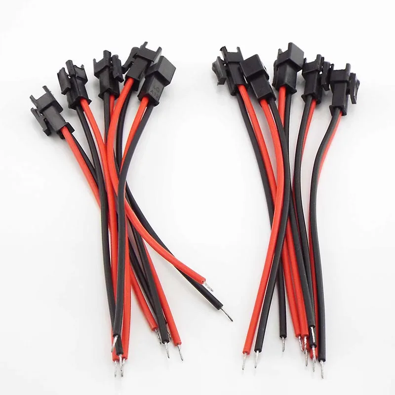 

5 Pairs 100mm 2 Pin Female Male SM Plug PVC Connector Cable Wire 5 Male 5 Female Electrical Installation For Led Strip Type U26