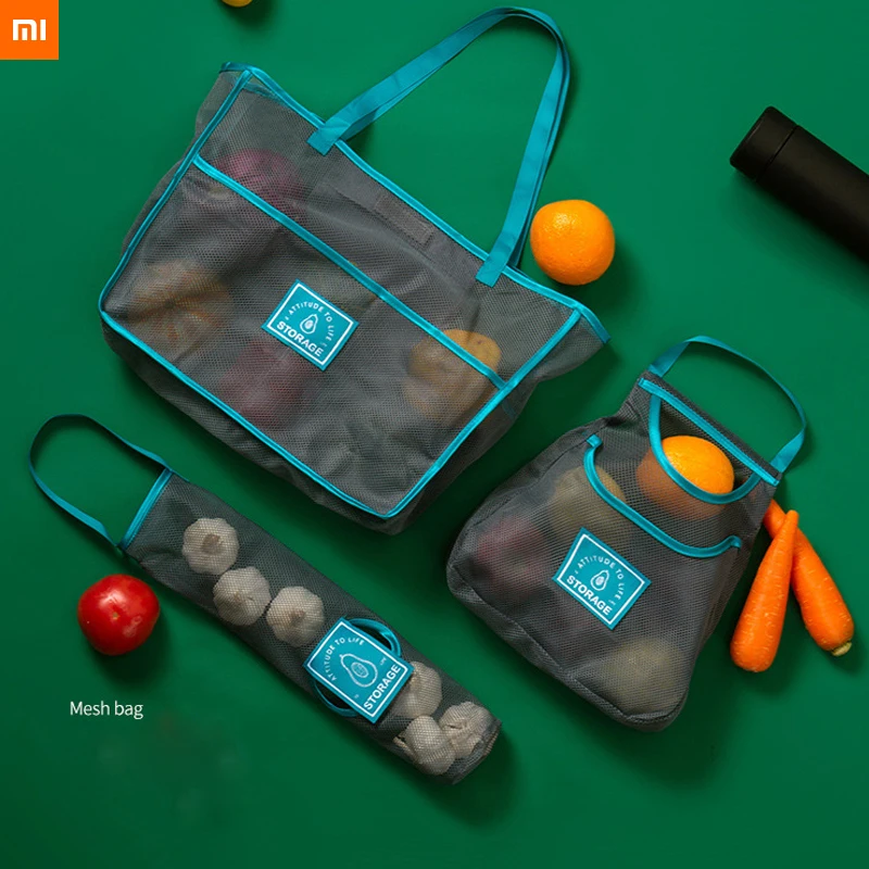 Сетчатый мешок xiaomi youpin для хранения фруктов и овощей имбиря чеснока настенный