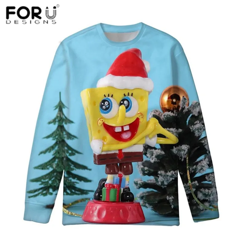 FORUDESIGNS/толстовки с рождественским принтом Harajuku толстовки уличная одежда