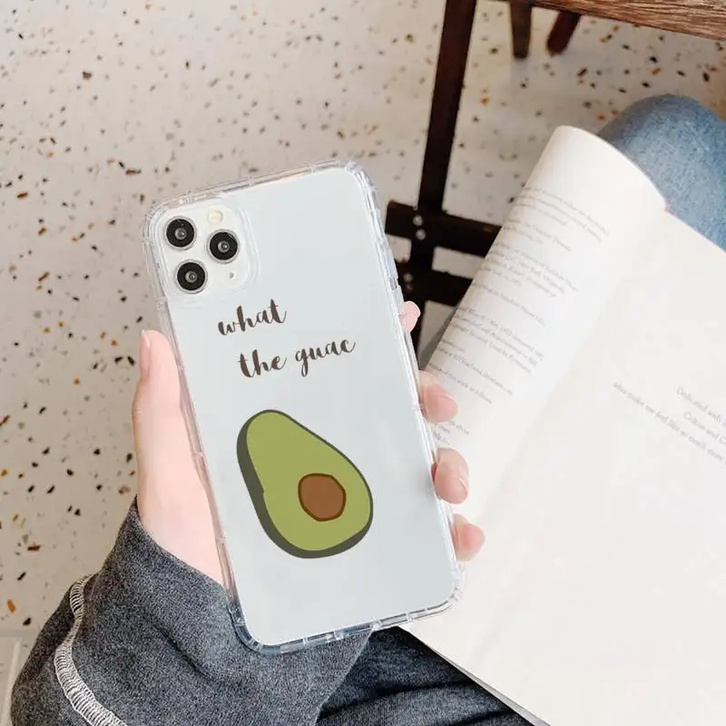 

Cute cartoon food fruit avocado Phone Case Transparent soft For iphone 5 5s 5c se 6 6s 7 8 11 12 plus mini x xs xr pro max