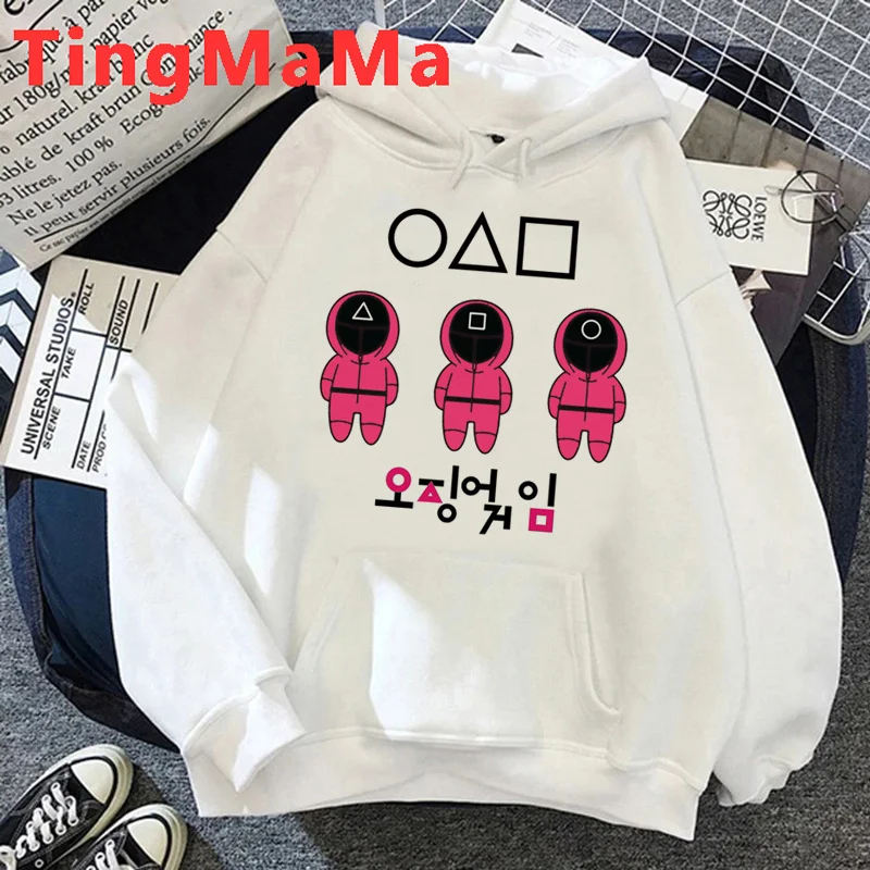 

Корейский ТВ-кальмар игровые худи мужской Ulzzang размера плюс большой Мужской пуловер с принтом hoddies graphic