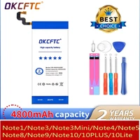okcftc battery for samsung galaxy note 1 3 4 8 note8 n9500 note4 n9100 n910x note3 n9000 note10 10 lite original phone bateria