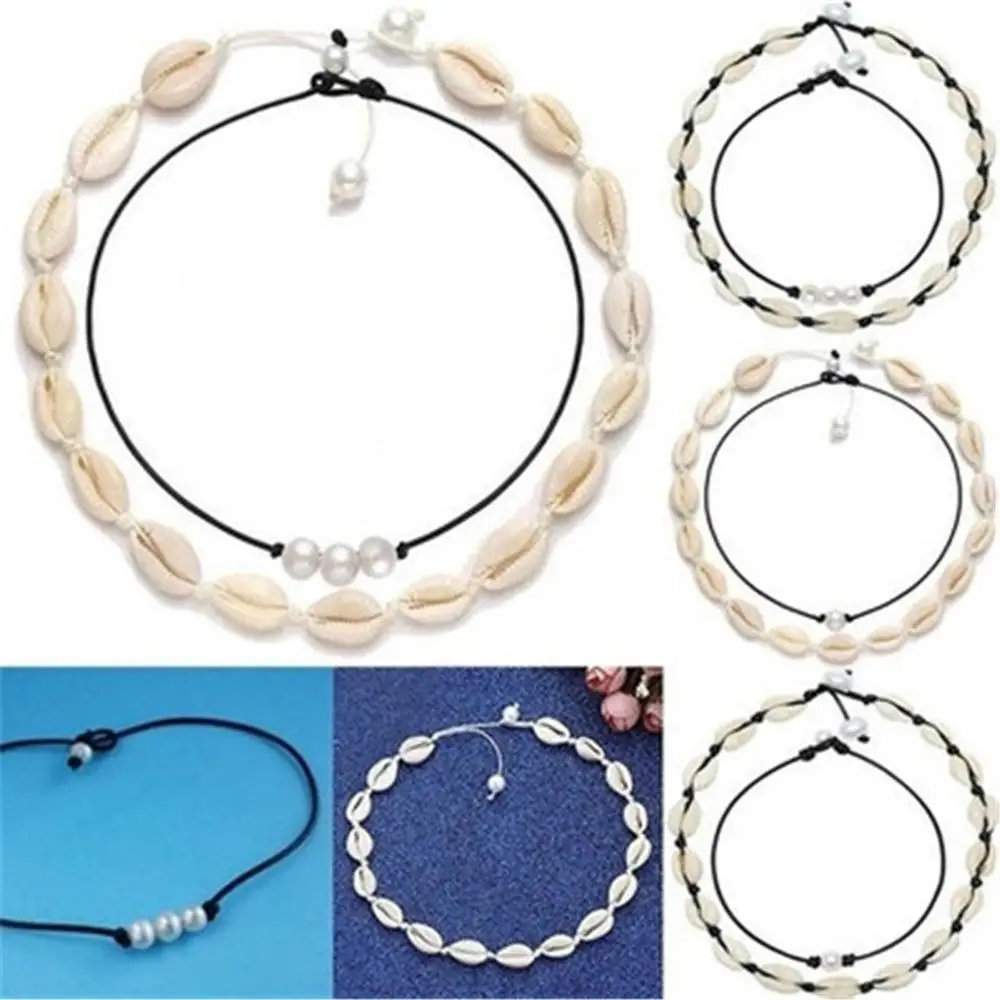 QIAMNI Boho раковины моллюсков Цепочки и ожерелья с изображением моря пляжа для Для